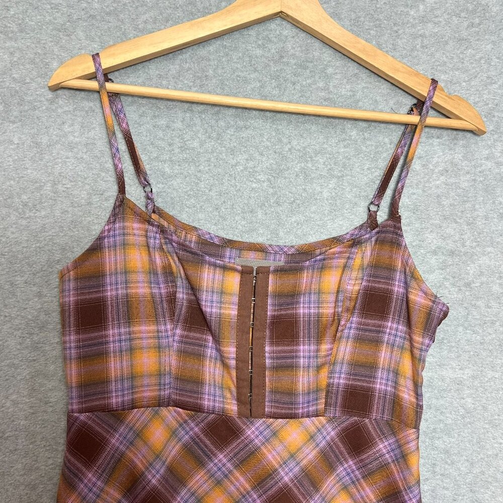 Urban Outfitters Keya Plaid Hook & Eye Mini Dress View 3